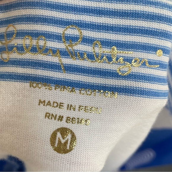 Lilly Pulitzer Marlowe Bay Blue Coconut Stripe 100% Pima Cotton Pullover Dress - Picture 9 of 14